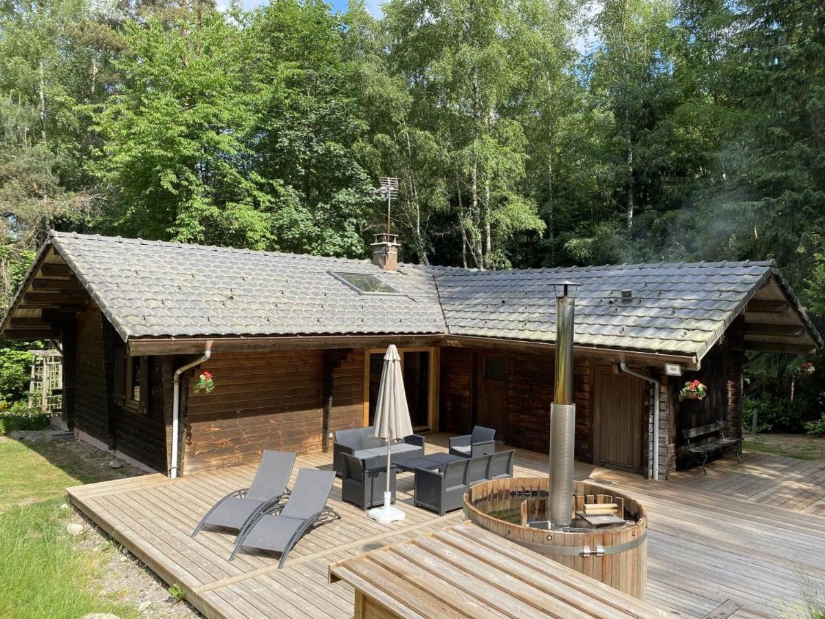 Le Fishing Lodge Chalet En Bois Avec Bain Nordique La Bresse Exterior foto